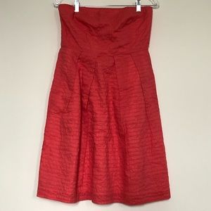 Strapless J Crew Cotton Dress - Coral